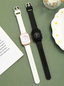 2pcs Couple Square Dial Quartz Watch