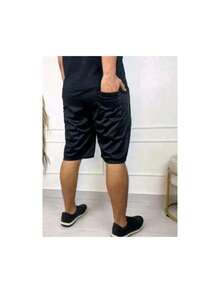 Bermuda Shorts Driy-Fit Plain Windbreaker Men's With Pocket Walking Gym Sports Casual - Màu xanh lam - Xem 3