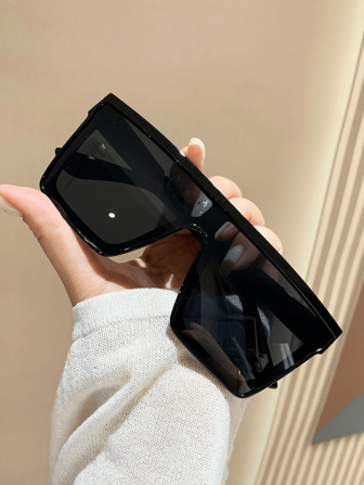 一套/3副女士黑色渐变超大一体式镜片时尚眼镜，时尚百搭，适合海滩度假，简约别致的设计，日常佩戴也十分合适，四季皆宜