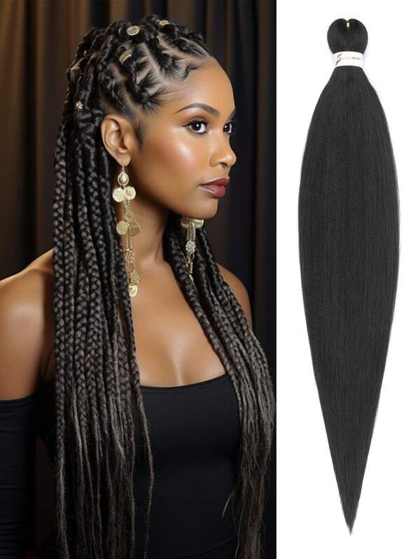 Braiding Hair Pre Stretched Professional Easy Braiding Hair For Crochet Braids Twists Locs Hair Soft Yaki Texture Hot Water Setting Synthetic Hair Extensions