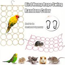 1pc Rat Climbing Rope Net Toy For Cage, Bird Hemp Rope Perch Swing, Ladder Rope Bridge Hanging Hammock, Small Animal Activity Toy For Mouse, Mice, Parrot, Bird,Random Color Shipping - Multicolor - View 6