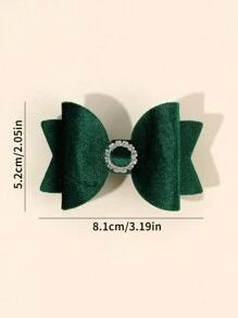 2pcs Dark Green Hair Bows For Women Solid Color Bow Alligator Clips With Swallow Tail Rhinestone Pinwheel Bow Barrettes Elegant Bow Hair Clips Plain Bow Hair Clips Women Fashion Hair Accessories,Hair Barrettes Claw Clips