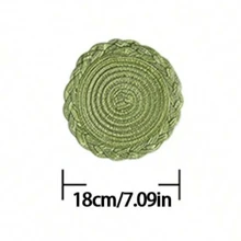 Tấm lót bàn tròn dệt, Tấm lót bàn có thể giặt được, Tấm lót ly, Tấm viền móc, Trang trí bàn ăn, Thích hợp cho gia đình, đám cưới, tiệc tùng - màu xanh lá - Xem 10