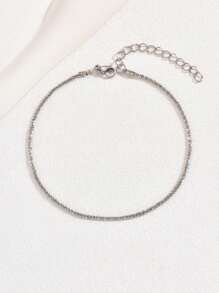 1pc Fashionable Minimalist Women's Gold Stainless Steel Anklet - Gold - View 3