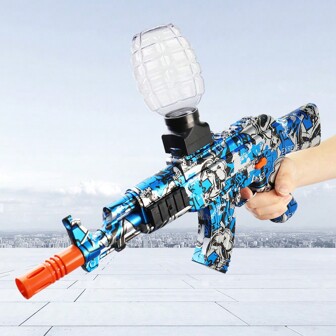 Pistola eléctrica recargable tipo AK47 - Acabado metálico - Juguete automático para actividades al aire libre - Regalo perfecto para cumpleaños, Pascua, Navidad, Halloween y Acción de Gracias (Balas no incluidas)