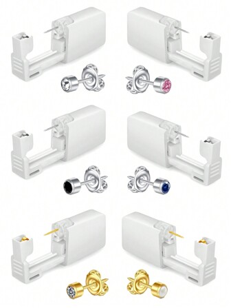 1PC-4PCS Disposable Ear Piercing Unit Kit , Painless, Easy-To-Use Cartilage Tragus Helix Piercing Gun With Stud DIY Jewelry Making Tool And Machine For At-Home Piercing Experience