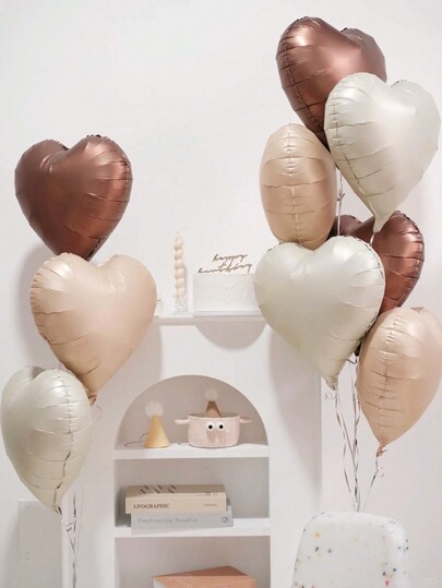 10 قطعة/مجموعة بالونات بلاستيكية بقطر 18 بوصة، بالونات ديكورية بشكل قلب حديث للحفلات، عيد الميلاد