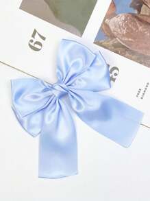 1pc Solid Color Ribbon Bow Hair Clip, Sweet Style Satin Bow Hair Clip, Nape Hair Clip, Ponytail Clip, Top Clip, Alligator Clip Headpiece, Seasonal Limited Edition, Valentine's Day Couple Gift Hair Accessory Claw Clip, Hair Accessories For Women, Hairpin - Single - View 23