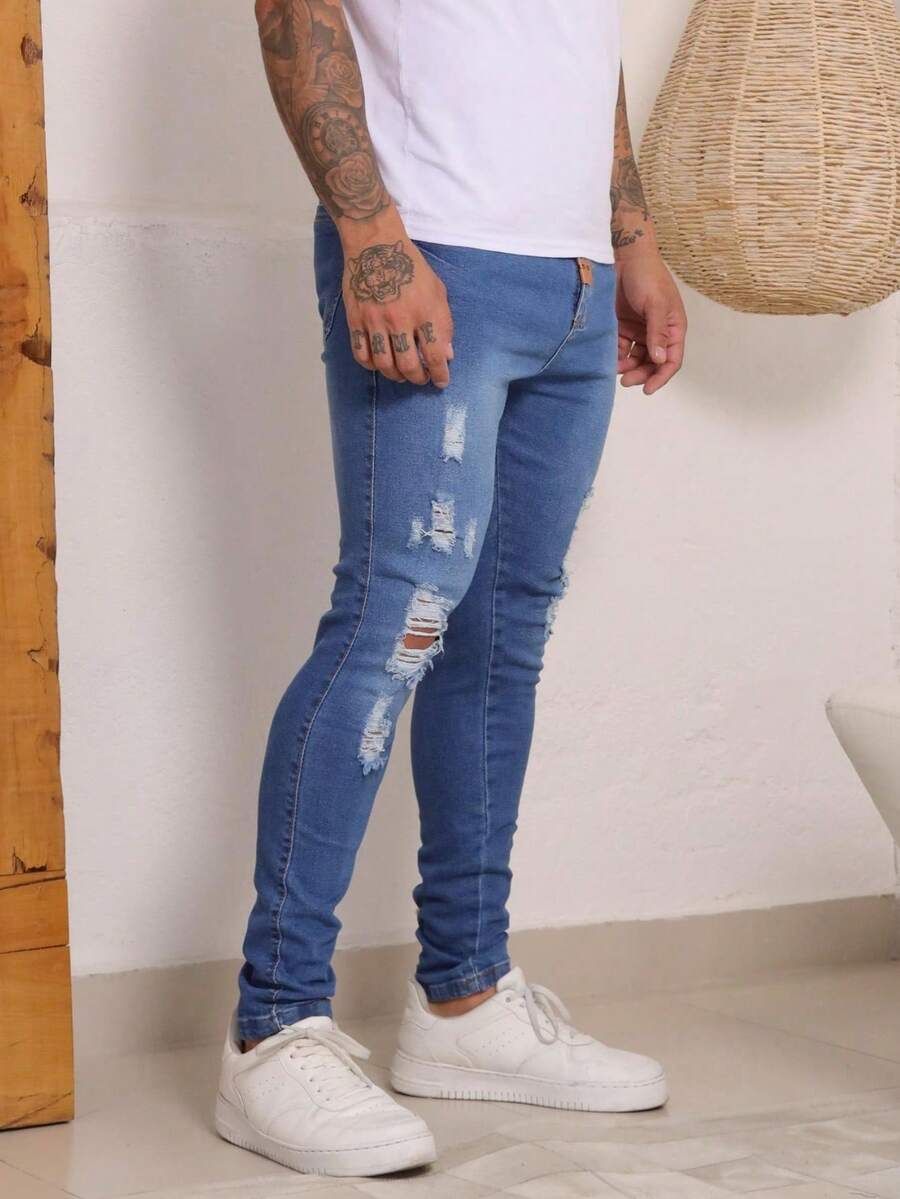 Men's Skinny Jeans Super Elastane - Rửa trung bình - Xem 1