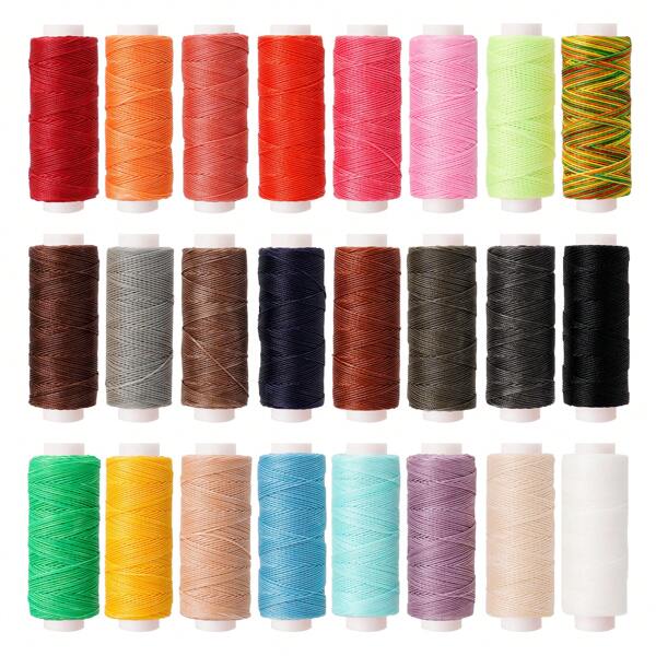 Fio de cera redondo 0,45 mm/0,65 mm 50M/20M para pulseiras trançadas, acessórios DIY ou costura, fabricação de joias, encadernação de livros, miçangas, costura, pulseiras trançadas