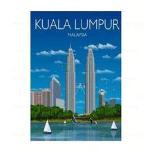 1 件布拉格巴黎东京日本巴厘岛马尔代夫爱丁堡法国里维埃拉旅行海报帆布画家居装饰卧室装饰无框 - 彩色 - 查看 21