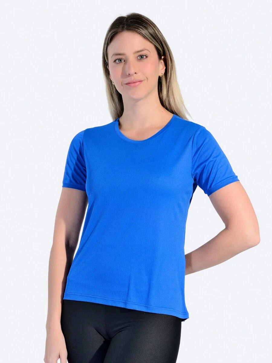 WOMEN'S FITNESS GYM T-SHIRT - Royal Blue - View 1