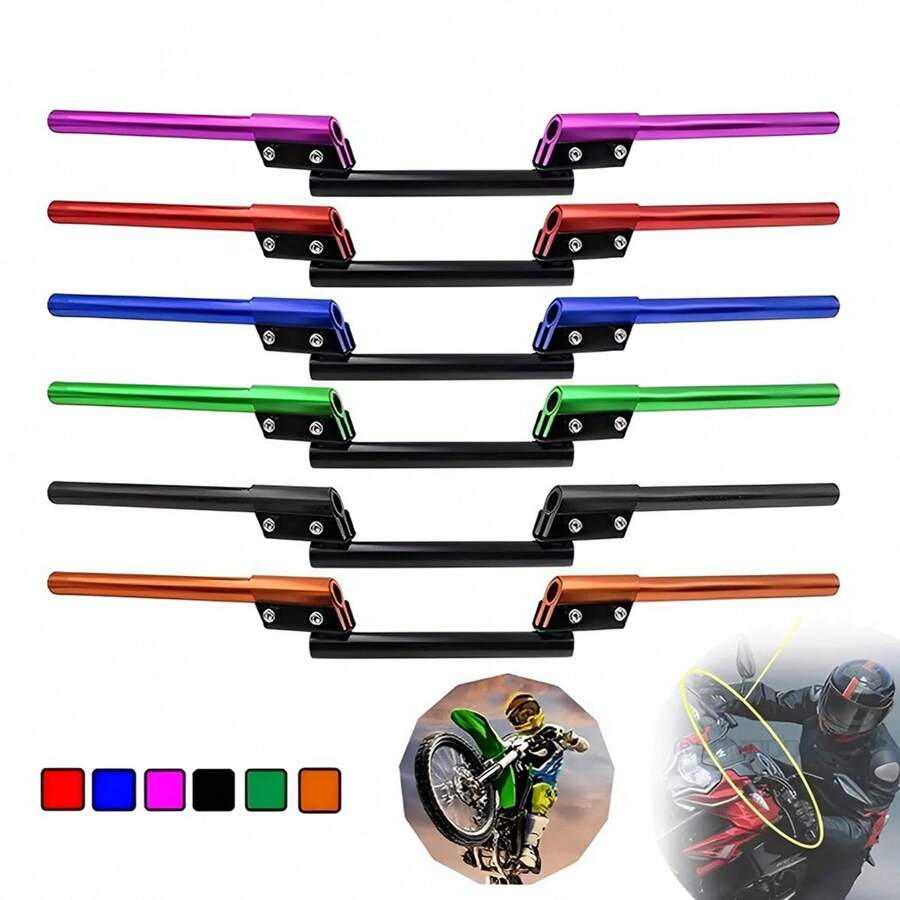 Manillar de motocicleta, manillar de motocicleta de 22 mm, manillar ajustable universal para automóvil deportivo, tranvía, ATV, scooter, vehículo todoterreno - Azul - Ver 1