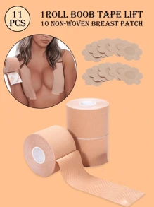 5M/Roll Invisible Push Up Breast Lift Boob Tape,Breathable Elastic Fabric Breast Lift Tape Self-Adhesive Push Up Nipple Cover,Women Boob Tape Bras Strapless Pad Sticker