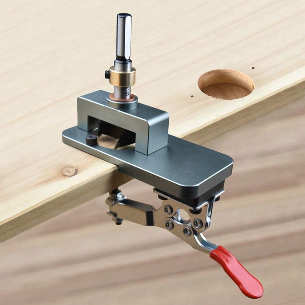 Kit De Broca Para Bisagras Ocultas De 35 Mm - Incluye Plantilla, Broca Forstner Y Accesorios Para Puertas De Armario