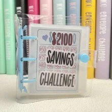 1 Stück Blaues 2100 Sparherausforderung Ordner, Geld Sparordner, Sparziel Buch mit Umschlägen, Umschlag Sparherausforderung, Mini Haushaltsbudget Ordner mit Bargeld Umschlägen