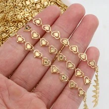 1米时尚不锈钢镂空心形压花链，适合DIY手工手链、项链、珠宝配件 - 鏈條 - 查看 2