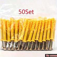 50 Stücke/Set, M6 * 40mm Gelbe Kunststoff Spreizdübel, Montagedübel für Zuhause, Spreizdübel Montage, Ausschnitt-Dübel Kunststoff Spreizdübel, Wandplatten-Montage Gelber Kreuzkopfexpansionsstopper, Nylon Gummi Partikel Spreizdübel, Must-Have für Wohnmöbel (ohne Schrauben)