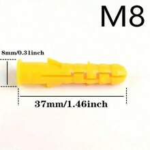 50 Stücke/Set, M6 * 40mm Gelbe Kunststoff Spreizdübel, Montagedübel für Zuhause, Spreizdübel Montage, Ausschnitt-Dübel Kunststoff Spreizdübel, Wandplatten-Montage Gelber Kreuzkopfexpansionsstopper, Nylon Gummi Partikel Spreizdübel, Must-Have für Wohnmöbel (ohne Schrauben)