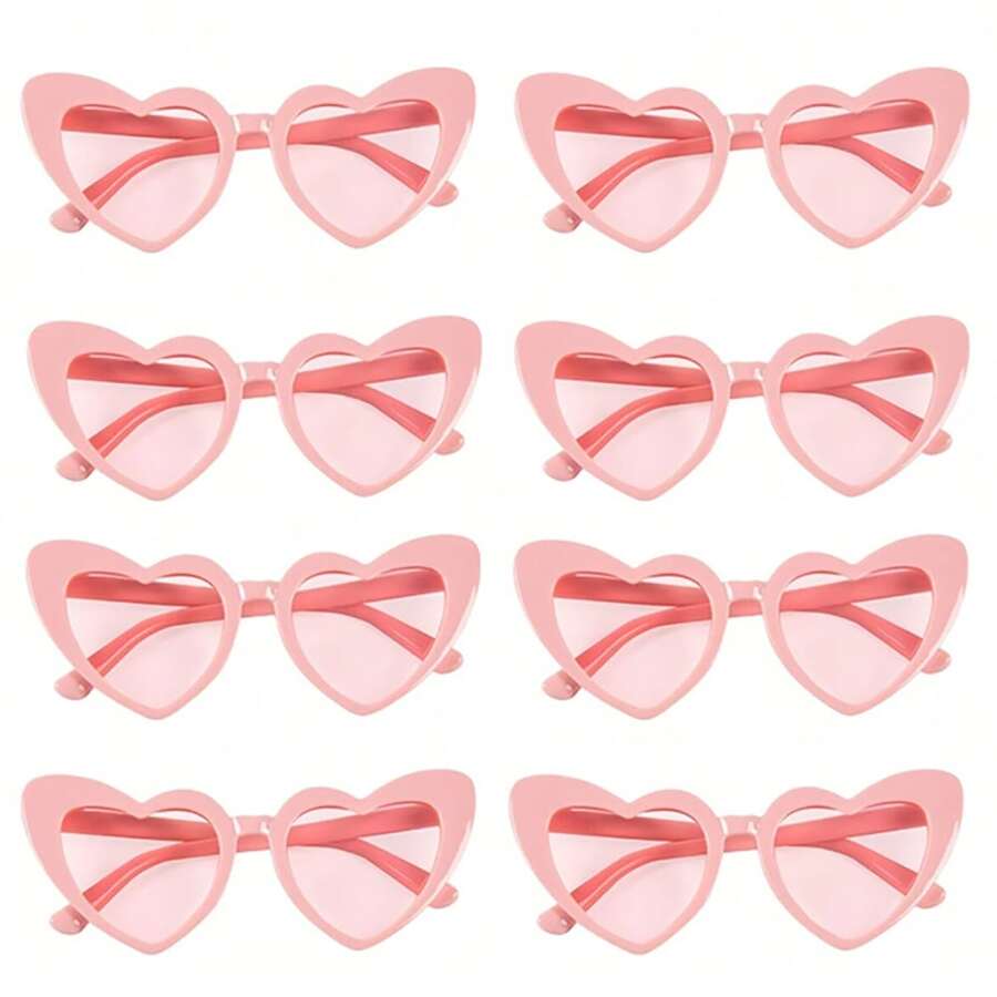 5PCS Heart Shaped Sunglasses For Wedding Party And Daily Travel Decoration,Candy Shower Gifts Accessories Bridesmaid Wedding Favor Women,Christmas