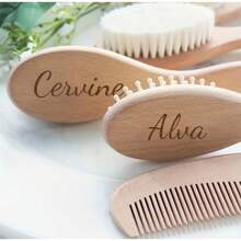 Customized 3pcs/Set Hair Care Brush Set - Wooden Handle Wool Shampoo Brush, Air Cushion Scalp Massager, Detangling Hair Brush, Home Hair Styling Tools - Multicolor - View 6