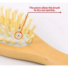 Customized 3pcs/Set Hair Care Brush Set - Wooden Handle Wool Shampoo Brush, Air Cushion Scalp Massager, Detangling Hair Brush, Home Hair Styling Tools - Multicolor - View 5