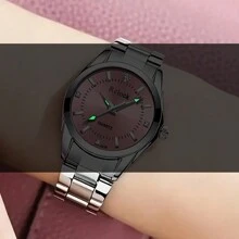 Watch Women Fashion Simple Roman Mixed Rhinestone Scale Dial Quartz Watch Round Hands Women Clock Party Wedding Gift Beach Vacation Valentine Gift
