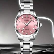 Watch Women Fashion Simple Roman Mixed Rhinestone Scale Dial Quartz Watch Round Hands Women Clock Party Wedding Gift Beach Vacation Valentine Gift
