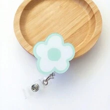 1PC Colorful Flower Nurse Badge Reel Retractable, ID Keychain Card Holder Badge Reels For Medical Professionals School Supplies, Back To School