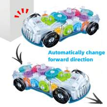 1 件儿童全向透明概念车，配有鲜艳灯光、音乐和模拟齿轮 - 颜色随机，返校 - 彩色 - 查看 6