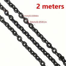 2m Fashion Stainless Steel Black O-Shape & Cross Flattened Chain, Suitable For DIY Handmade Bracelet, Necklace, Jewelry Accessories - Chain - View 7