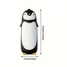 1 件手洗双层创意卡通可爱企鹅玻璃水瓶，便携式企鹅形保温旅行杯，适用于冷热饮品，不含 PVC，非常适合跑步和运动 - 圣诞节、万圣节、母亲节和毕业典礼的完美礼物 - 彩色 - 查看 7