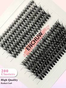 ENCHUW 40D 200pcs Lash Clusters Individual Lashes CC Curl Mix Lengh Fluffy Wispy Individual False Eyelashes DIY At Home Eyelash Extensions - CC - View 5