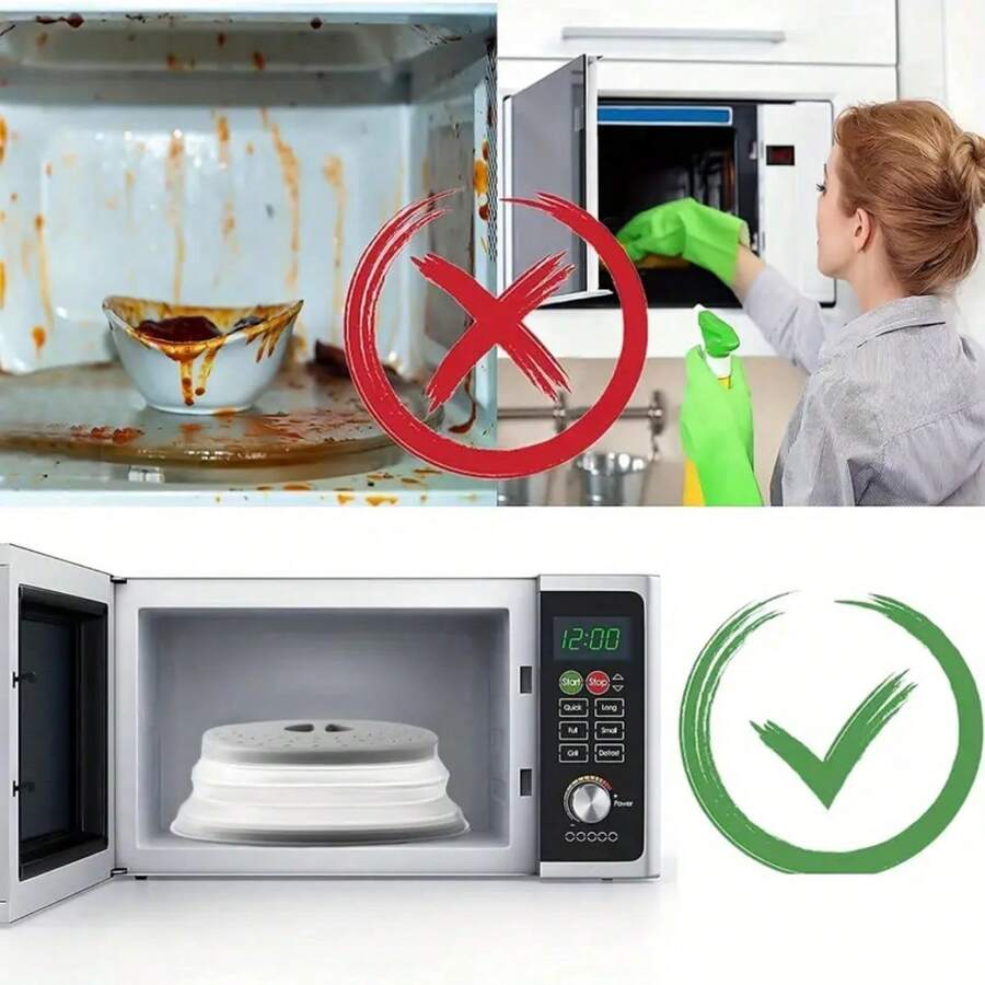 1 Piece Foldable Microwave Splash Guard High Temperature Resistant Food