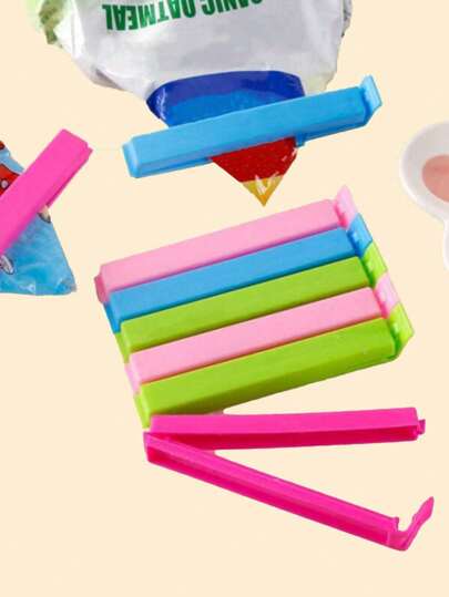 4/5/10/20/25 件可重复使用的塑料食品密封夹 - 保持厨房食物和零食新鲜（颜色随机），适用于酒店/商业用途，适用于酒店、餐厅、摊位、餐车