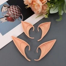 2pcs Short + Long  Ears Halloween Cosplay Party Stage Performance Makeup Festival Props