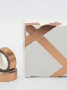 固体箔和纸质装饰胶带，金箔和银箔，自粘式 DIY 工艺胶带，适用于感恩节、节日礼物包装、墙面装饰