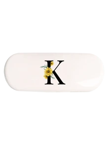 1个白色纯色眼镜盒，全新简约设计，便携，防水防尘（小巧，塑料材质）。A-Z字母硬壳眼镜盒，花卉图案，字母吊坠眼镜盒，适用于太阳镜和近视眼镜。 - 白色 - 查看 24