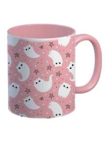 Taza de café de cerámica con diseño de calaveras y gatos de Halloween - Multicolor - Ver 3