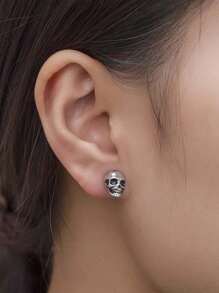 1 Pair Halloween Themed Skull Punk Style Stud Earrings For Men