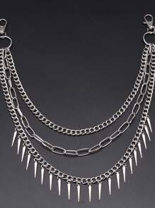 1pc Punk Metal Rivet Geometric Chain Pants Chain, Unisex Fashion Waist Chain Autumn-Winter Accessories Halloween Costume,Suitable For Teens, Youth,Men,Casual, Outdoor, Athletic, Vacation, Graduation Gifts, Birthday, Daily Wear - Pants Chain - View 2