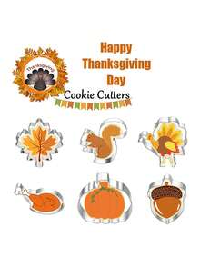 1 peça de peru de ação de graças, esquilo, molde cortador de biscoitos de folha de bordo, suprimentos de panificação para uso doméstico, estilo de prensa, desenho animado, natal, cranberry, pequeno, biscoito, pão, ferramentas de corte