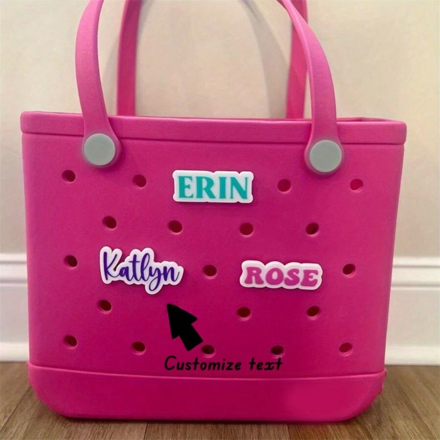 1pc, Custom Acrylic Letter Charms, Custom Name Tags For Summer Beach Tote Bags, , Gift For Best Friend, Gift For Her Valentine't Day Personalized,For Halloween And Christmas