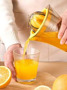 1pc Manual Juicer, Orange Lemon Manual Squeeze Juicer Cup, Citric Acid Juicer With Pomace Filter And Graduated Cup For Easy Cleaning, Manual Squeeze Juicer - Multicolor - View 6