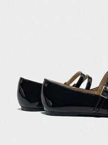 Mary Jane Flat Shoes For Women, Strap, Square Toe, Suitable For Wide Feet, Comfortable Soft Sole Casual Everyday Shoes, Suitable For All Seasons