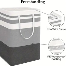 1 Giỏ đựng đồ giặt bằng vải 75L, Giỏ đựng đồ đứng chống thấm nước có tay cầm dài, Túi đựng quần áo có thể gấp lại cho ký túc xá và gia đình - Không mùi thơm - Nhiều màu - Xem 7