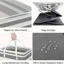 1 Giỏ đựng đồ giặt bằng vải 75L, Giỏ đựng đồ đứng chống thấm nước có tay cầm dài, Túi đựng quần áo có thể gấp lại cho ký túc xá và gia đình - Không mùi thơm - Nhiều màu - Xem 3