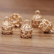 20入組12*7mm合金松果吊墜,獨特精美的設計合金吊墜,diy耳環手鍊項鍊珠寶飾品製作配件用品 - 金色 - 查看 16
