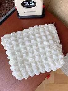 Minimalist Ruched Design Cosmetic Pouch, Solid Color Carry-On Bag, Multifunctional Makeup Bag Travel School School Supplies Travel Essentials Make Up Bag Holiday Essentials Holiday Back To School Cosmetic Bag Makeup Bags Makeup Pouch Beauty Homecoming - White - View 7