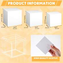 Buffet Risers, Food Risers For Buffet Table, Display Stand Shelf For Catering Dessert Collectibles Jewelry Figures Show, Acrylic Cube Display Nesting Risers With Hollow Bottoms 3PCS 4"5"6" - Multicolor - View 2